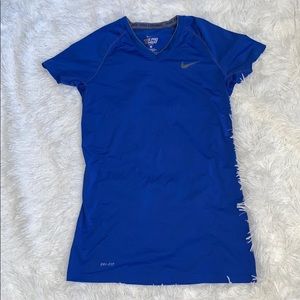 Nike Pro Combat Dri-Fit Blue Tee